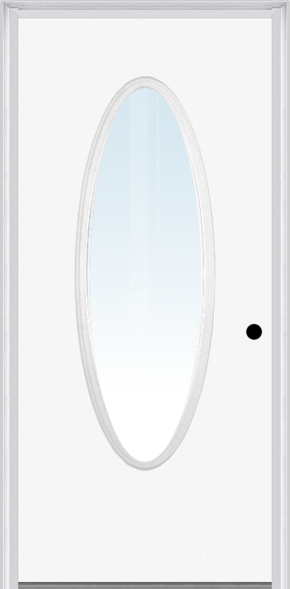 MMI LARGE OVAL 6'8" BUILDERS CLASSIC CLEAR GLASS EXTERIOR PREHUNG DOOR 65