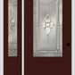 MMI 3/4 LITE 1 PANEL 3'0" X 6'8" FIBERGLASS SMOOTH NOUVEAU BRASS, NOUVEAU NICKEL, OR NOUVEAU PATINA EXTERIOR PREHUNG DOOR WITH 1 NOUVEAU BRASS/NICKEL/PATINA 3/4 LITE DECORATIVE GLASS SIDELIGHT 608