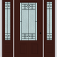 MMI 3/4 LITE 2 PANEL 6'8" FIBERGLASS SMOOTH BEAUFORT PATINA EXTERIOR PREHUNG DOOR WITH 2 BEAUFORT PATINA 3/4 LITE DECORATIVE GLASS SIDELIGHTS 607