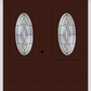 MMI TWIN/DOUBLE SMALL OVAL 2 PANEL 6'8" FIBERGLASS SMOOTH BELAIRE PATINA DECORATIVE GLASS EXTERIOR PREHUNG DOOR 949
