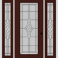 MMI FULL LITE 6'8" FIBERGLASS SMOOTH GRACE NICKEL OR GRACE PATINA EXTERIOR PREHUNG DOOR WITH 2 FULL LITE GRACE NICKEL/PATINA DECORATIVE GLASS SIDELIGHTS 686