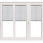 PELLA 126" X 81.5" LIFESTYLE SERIES CONTEMPORARY 3 PANEL OXO HINGED GLASS WITH MANUAL BLINDS/SHADES ADVANCED LOW-E INSULATING TEMPERED ARGON FILL GLASS ASSEMBLED SLIDING/GLIDING PATIO DOOR SCREEN OPTION