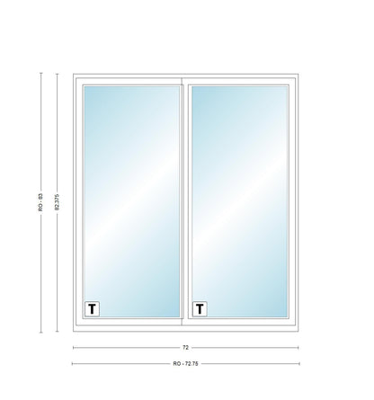 ANDERSEN PS6 200 Series Permashield 72" X 82-3/8" Sliding/Gliding Dual Pane Or Triple Pane Low-E Tempered Argon Fill Stainless Glass 2 Panel Patio Door Grilles/Screen Options