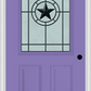 MMI 1/2 LITE 2 PANEL 6'8" FIBERGLASS SMOOTH ELEGANT STAR WROUGHT IRON DECORATIVE GLASS EXTERIOR PREHUNG DOOR 684