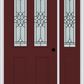 MMI 2-1/2 LITE 2 PANEL 6'8" FIBERGLASS SMOOTH SELWYN PATINA EXTERIOR PREHUNG DOOR WITH 1 HALF LITE SELWYN PATINA DECORATIVE GLASS SIDELIGHT 692