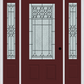 MMI 3/4 LITE 2 PANEL 6'8" FIBERGLASS SMOOTH SELWYN PATINA EXTERIOR PREHUNG DOOR WITH 2 SELWYN PATINA 3/4 LITE DECORATIVE GLASS SIDELIGHTS 607