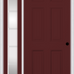 MMI 6 PANEL 3'0" X 6'8" FIBERGLASS SMOOTH EXTERIOR PREHUNG DOOR WITH 1 FULL LITE SDL GRILLES GLASS SIDELIGHT 21