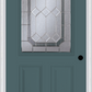 MMI 1/2 LITE 2 PANEL 6'8" FIBERGLASS SMOOTH MAJESTIC BRASS OR MAJESTIC NICKEL DECORATIVE GLASS EXTERIOR PREHUNG DOOR 684