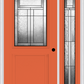 MMI 1/2 LITE 1 PANEL 6'8" FIBERGLASS SMOOTH ROYAL PATINA EXTERIOR PREHUNG DOOR WITH 1 FULL LITE ROYAL PATINA DECORATIVE GLASS SIDELIGHT 682