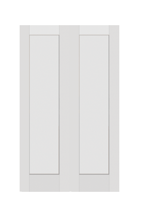 REEB TWIN/DOUBLE 6'8 X 1-3/8 OR 1-3/4 1 PANEL PRIMED FLAT SHAKER STICKING INTERIOR PREHUNG DOOR PR8720