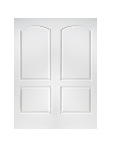 JELDWEN MOLDED TWIN/DOUBLE CAIMAN 6'8 X 1-3/8 COVE AND BEAD STICKING 2 PANEL ARCH TOP SMOOTH SURFACE HOLLOW/SOLID INTERIOR PREHUNG DOOR