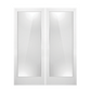 TWIN/DOUBLE 1 LITE CLEAR/FROSTED 6'8" X 1-3/8 PRIMED PINE SHAKER TEMPERED GLASS INTERIOR FRENCH PREHUNG DOOR