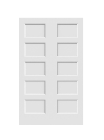 JELDWEN MOLDED TWIN/DOUBLE CONMORE 6'8 X 1-3/8 STEPPED STICKING 5 FLAT PANEL SMOOTH SURFACE HOLLOW/SOLID INTERIOR PREHUNG DOOR