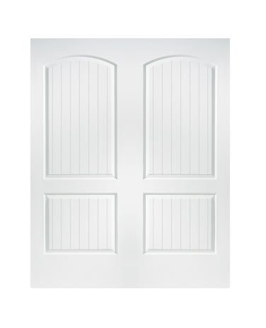 JELDWEN MOLDED TWIN/DOUBLE SANTA FE 6'8 X 1-3/8 OVOLO STICKING 2 PANEL ARCH TOP PLANKED SMOOTH SURFACE HOLLOW/SOLID INTERIOR PREHUNG DOOR