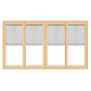 PELLA 188.125" X 82.5" LIFESTYLE SERIES CONTEMPORARY 4 PANEL OXXO HINGED GLASS WITH MANUAL BLINDS/SHADES ADVANCED LOW-E INSULATING TEMPERED ARGON FILL GLASS ASSEMBLED SLIDING/GLIDING PATIO DOOR SCREEN OPTION