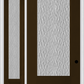 MMI 3/4 LITE 2 PANEL 3'0" X 8'0" FIBERGLASS OAK TEXTURED/PRIVACY GLASS EXTERIOR PREHUNG DOOR WITH 1 3/4 LITE 14 INCHES SIDELIGHT 759