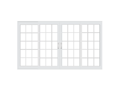 PELLA LIFESTYLE SERIES CONTEMPORARY 4 PANEL OXXO 140.125" X 79.5" ADVANCED LOW-E INSULATING TEMPERED ARGON FILL GLASS ASSEMBLED SLIDING/GLIDING PATIO DOOR GRILLES/SCREEN OPTIONS