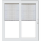 PELLA 83.25" X 79.5" LIFESTYLE SERIES CONTEMPORARY 2 PANEL HINGED GLASS WITH MANUAL BLINDS/SHADES ADVANCED LOW-E INSULATING TEMPERED ARGON FILL GLASS ASSEMBLED SLIDING/GLIDING PATIO DOOR SCREEN OPTION