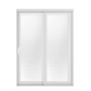 ANDERSEN PS510 200 Series Permashield 70-1/2" X 79-1/2" Sliding/Gliding With White Blinds Dual Pane Low-E Tempered Argon Fill Stainless Glass 2 Panel White Patio Door Screen/Assembled Option