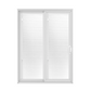 ANDERSEN PS5 200 Series Permashield 59-1/4" X 79-1/2" Sliding/Gliding With White Blinds Dual Pane Low-E Tempered Argon Fill Stainless Glass 2 Panel White Patio Door Screen/Assembled Option