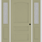 MMI 3 PANEL 3'0" X 6'8" FIBERGLASS SMOOTH EXTERIOR PREHUNG DOOR WITH 2 HALF LITE CLEAR OR PRIVACY/TEXTURED GLASS SIDELIGHTS 31