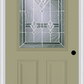 MMI 1/2 LITE 2 PANEL 6'8" FIBERGLASS SMOOTH RADIANT HUES NICKEL DECORATIVE GLASS EXTERIOR PREHUNG DOOR 684