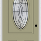 MMI SMALL OVAL 2 PANEL 6'8" FIBERGLASS SMOOTH BELAIRE PATINA DECORATIVE GLASS EXTERIOR PREHUNG DOOR 949