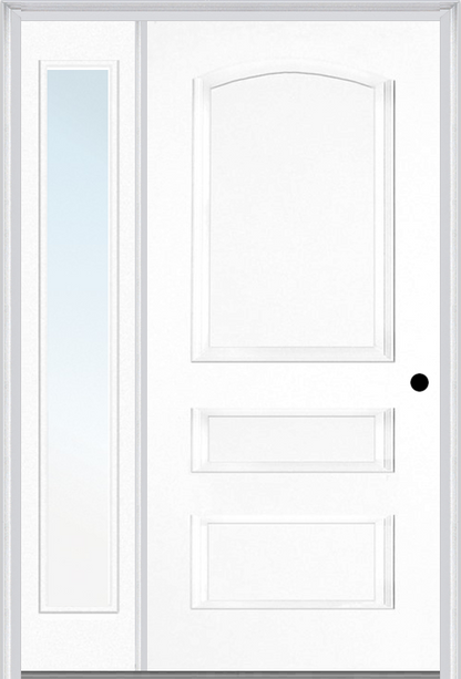 MMI 3 PANEL 3'0" X 6'8" FIBERGLASS SMOOTH EXTERIOR PREHUNG DOOR WITH 1 FULL LITE CLEAR OR PRIVACY/TEXTURED GLASS SIDELIGHT 31