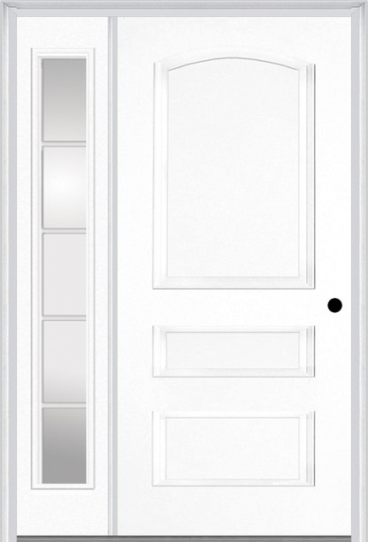 MMI 3 PANEL 3'0" X 6'8" FIBERGLASS SMOOTH EXTERIOR PREHUNG DOOR WITH 1 FULL LITE SDL GRILLES GLASS SIDELIGHT 31