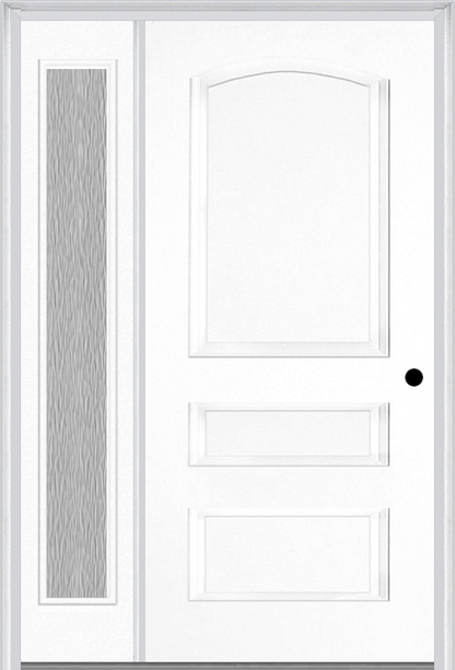 MMI 3 PANEL 3'0" X 6'8" FIBERGLASS SMOOTH EXTERIOR PREHUNG DOOR WITH 1 FULL LITE CLEAR OR PRIVACY/TEXTURED GLASS SIDELIGHT 31