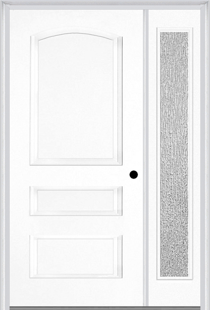 MMI 3 PANEL 3'0" X 6'8" FIBERGLASS SMOOTH EXTERIOR PREHUNG DOOR WITH 1 FULL LITE CLEAR OR PRIVACY/TEXTURED GLASS SIDELIGHT 31