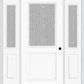 MMI 1/2 LITE 1 PANEL 3'0" X 6'8" TEXTURED/PRIVACY FIBERGLASS SMOOTH EXTERIOR PREHUNG DOOR WITH 2 HALF LITE TEXTURED/PRIVACY GLASS SIDELIGHTS 682