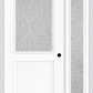 MMI 1/2 LITE 1 PANEL 3'0" X 6'8" TEXTURED/PRIVACY FIBERGLASS SMOOTH EXTERIOR PREHUNG DOOR WITH 1 FULL LITE TEXTURED/PRIVACY GLASS SIDELIGHT 682