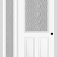 MMI 1/2 LITE 2 PANEL 3'0" X 6'8" TEXTURED/PRIVACY FIBERGLASS SMOOTH EXTERIOR PREHUNG DOOR WITH 1 FULL LITE TEXTURED/PRIVACY GLASS SIDELIGHT 684