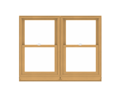 ANDERSEN WINDOWS 400 SERIES TWIN DOUBLE HUNG 67-3/8" WIDE EQUAL SASH VINYL EXTERIOR WOOD INTERIOR LOW-E4 DUAL PANE GLASS FULL SCREEN INCLUDED GRILLES OPTIONAL TW2832-2, TW2836-2, TW28310-2, TW2842-2, TW2846-2, TW28410-2, OR TW2852-2