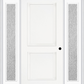 MMI TRUE 2 PANEL 3'0" X 6'8" FIBERGLASS SMOOTH EXTERIOR PREHUNG DOOR WITH 2 FULL LITE CLEAR OR PRIVACY/TEXTURED GLASS SIDELIGHTS 20
