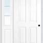 MMI TRUE 4 PANEL 3'0" X 6'8" FIBERGLASS SMOOTH EXTERIOR PREHUNG DOOR WITH 1 HALF LITE SDL GRILLES GLASS SIDELIGHT 40
