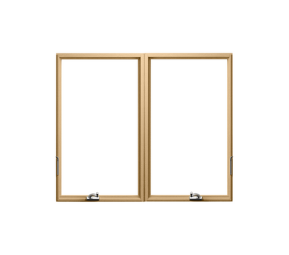 ANDERSEN WINDOWS 400 SERIES VENTING TWIN/DOUBLE CASEMENT 62-3/4" WIDE VINYL EXTERIOR WOOD INTERIOR NEW CONSTRUCTION LOW-E4 DUAL PANE ARGON FILL GLASS FULL SCREENS INCLUDED GRILLES/TEMPERED OPTIONAL CX23, CX235, CX24, CX245, OR CX25
