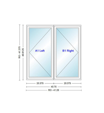 ANDERSEN WINDOWS 400 SERIES VENTING TWIN/DOUBLE CASEMENT 40-3/4" WIDE VINYL EXTERIOR WOOD INTERIOR LOW-E4 DUAL PANE ARGON FILL GLASS FULL SCREENS INCLUDED GRILLES/TEMPERED OPTIONAL CN22, CN225, CN23, CN235, CN24, CN245, CN25, CN255, OR CN26