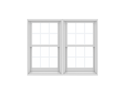 ANDERSEN WINDOWS 400 SERIES TWIN DOUBLE HUNG 63-3/8" WIDE EQUAL SASH VINYL EXTERIOR WOOD INTERIOR LOW-E4 DUAL PANE GLASS FULL SCREEN INCLUDED GRILLES OPTIONAL TW2632-2, TW2636-2, TW26310-2, TW2642-2, TW2646-2, TW26410-2, OR TW2652-2