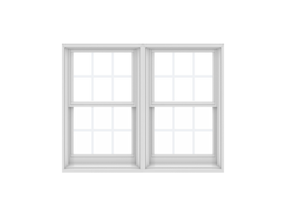 ANDERSEN WINDOWS 400 SERIES TWIN DOUBLE HUNG 59-3/8" WIDE EQUAL SASH VINYL EXTERIOR WOOD INTERIOR LOW-E4 DUAL PANE GLASS FULL SCREEN INCLUDED GRILLES OPTIONAL TW2432-2, TW2436-2, TW24310-2, TW2442-2, TW2446-2, TW24410-2, OR TW2452-2