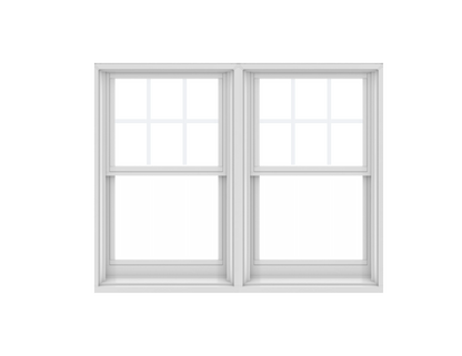 ANDERSEN WINDOWS 400 SERIES TWIN DOUBLE HUNG 51-3/8" WIDE EQUAL SASH VINYL EXTERIOR WOOD INTERIOR LOW-E4 DUAL PANE GLASS FULL SCREEN INCLUDED GRILLES OPTIONAL TW2032-2, TW2036-2, TW20310-2, TW2042-2, TW2046-2, TW20410-2, OR TW2052-2