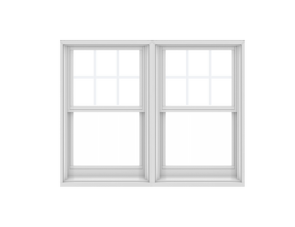 ANDERSEN WINDOWS 400 SERIES TWIN DOUBLE HUNG 71-3/8" WIDE EQUAL SASH VINYL EXTERIOR WOOD INTERIOR LOW-E4 DUAL PANE GLASS FULL SCREEN INCLUDED GRILLES OPTIONAL TW21032-2, TW21036-2, TW210310-2, TW21042-2, TW21046-2, TW210410-2, OR TW21052-2