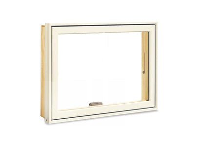 MARVIN ELEVATE AWNING WINDOWS CN33 WIDE VENTING OR FIXED ULTREX FIBERGLASS EXTERIOR WARM BARE PINE INTERIOR NEW CONSTRUCTION LOW-E2 ARGON FULL SCREEN INCLUDED TEMPERED/FROSTED OPTIONAL