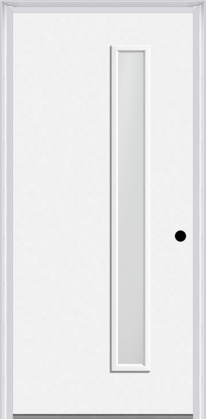 MMI 1 LITE HINGE/STOP SIDE 6'8" FIBERGLASS SMOOTH CLEAR OR FROSTED GLASS EXTERIOR PREHUNG DOOR 694VH OR 694VS