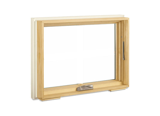 MARVIN ELEVATE AWNING WINDOWS CN33 WIDE VENTING OR FIXED ULTREX FIBERGLASS EXTERIOR WARM BARE PINE INTERIOR NEW CONSTRUCTION LOW-E2 ARGON FULL SCREEN INCLUDED TEMPERED/FROSTED OPTIONAL