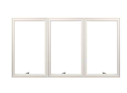 ANDERSEN Windows 400 Series LLR Venting Triple Casement 84-5/8" Wide Vinyl Exterior Wood Interior New Construction Low-E4 Dual Pane Argon Fill Glass Full Screens/Grilles/Tempered Optional CW32, CW325, CW33, CW335, CW34, CW345, Or CW35